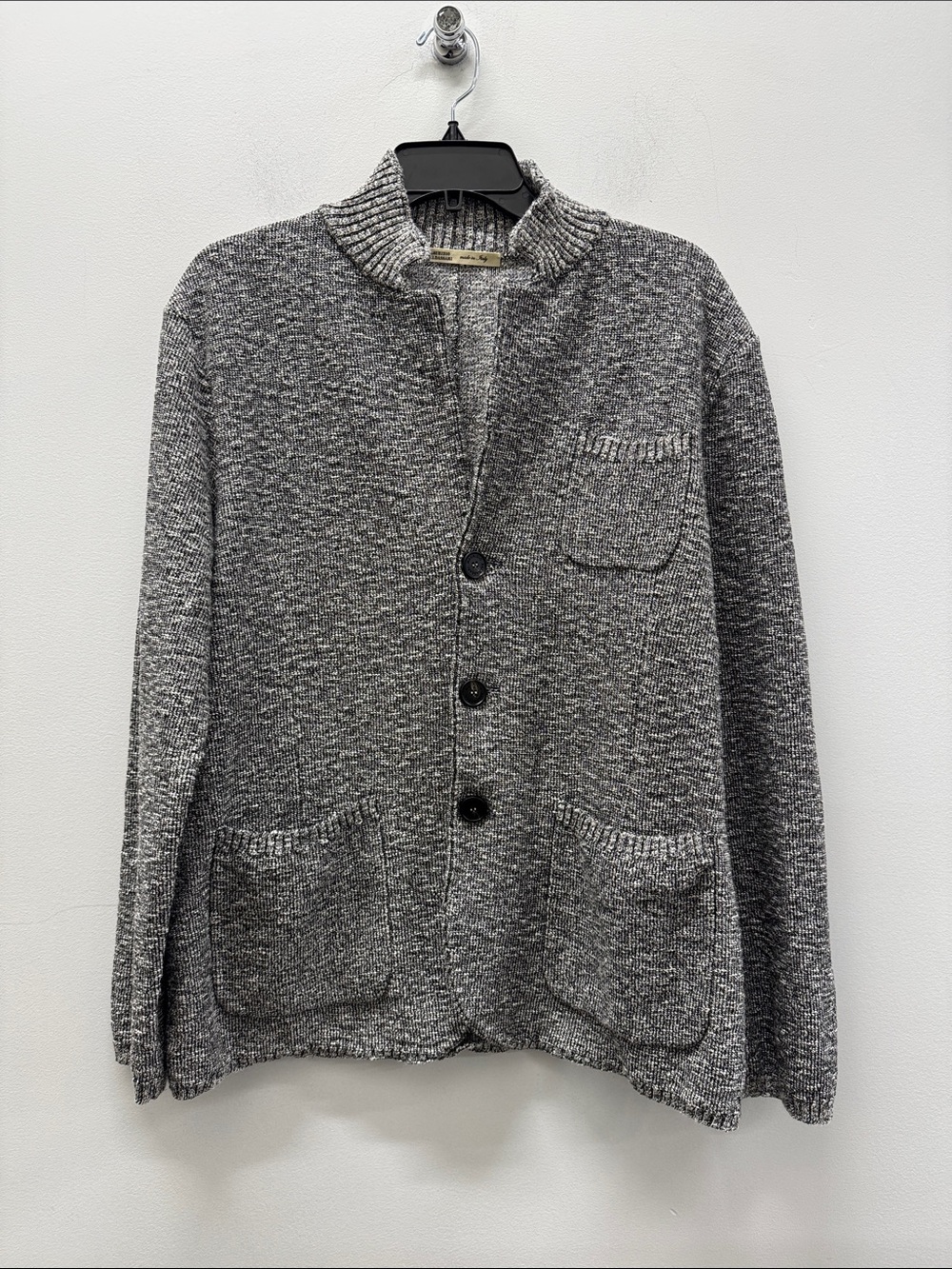 Maurizio Baldassari Grey Knit Button Up Cardigan Size 54
